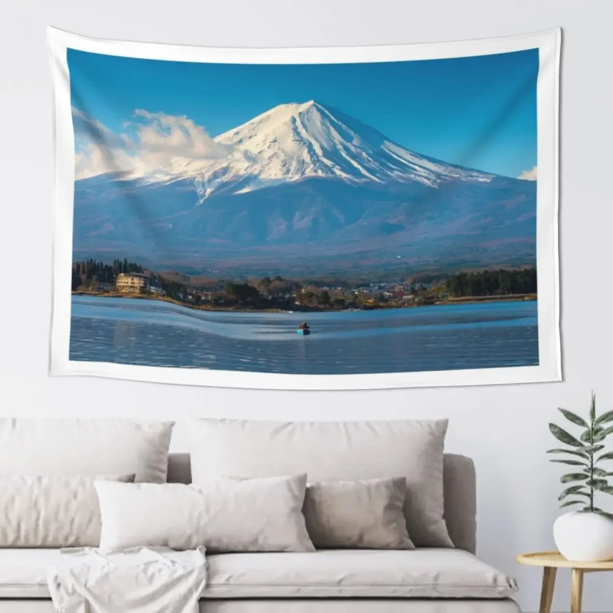 

Mount Fuji Fishing Boat Tapestry Home Decorating Wall Mural Tapestry