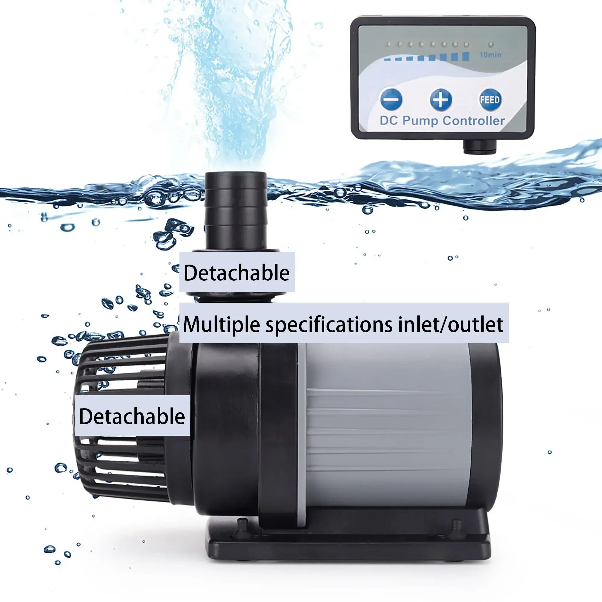 100-240V Submersible Water Pump Frequency Conversion Aquarium Circulating Perfect for Ponds Fountains Fish Tank - DCS