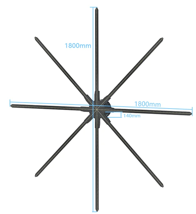 

180cm Big Size WIfi APP Control Splice Holograma Wall 4K Christmas 3D Hologram Display Projector FanFast delivery