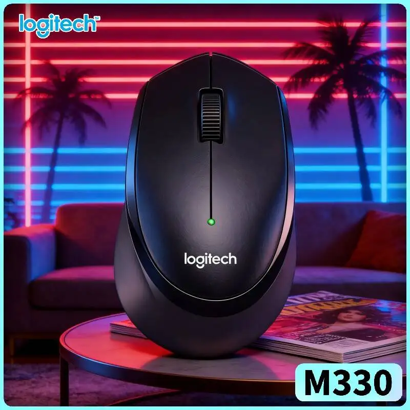 

Logitech M330 Wireless Silent Mouse Ergonomic Design 2.4G Cordless High Precision Firm for Laptop PC Mac Workbench Desk