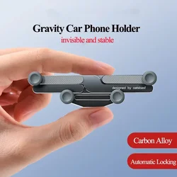 Gravity Car Phone Holder 360 Degree Rotatable Invisible Alloy Car Mount Air Vent Dashboard Gravity Mount GPS Stand Cell Support