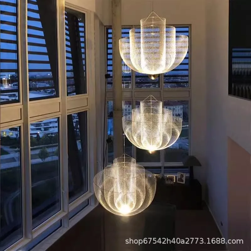 

Nordic light luxury living room lights, Dutch creative bar bedroom postmodern duplex dining room designer stair chandelier light