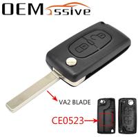 CE0523 Car Key Remote Flip Key Shell Case For Citroen C3 C4 C5 C6 Berlingo Picasso Peugeot 308 207 307 3008 5008 807 2 Buttons