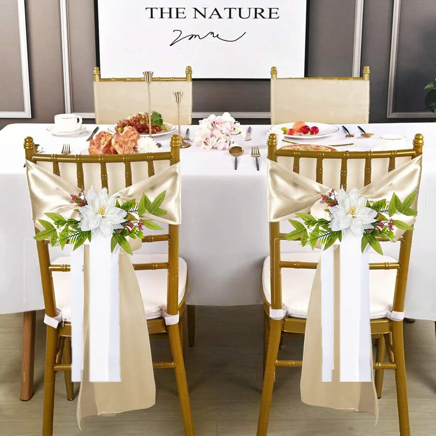 

Artificial flower retro wedding chair back flower chair decoration simulation flowers new wedding aisle veil party holiday DIY