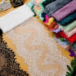 3Meter/Lot Color Eyelashes Lace Trim Fabric Flower DIY Crafts Wedding Dress Clothing Lace Material Handmade 25cm Wide