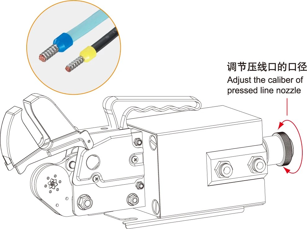 AM6-6 Pneumatic wire clamp pre insulated tube terminal crimping machine