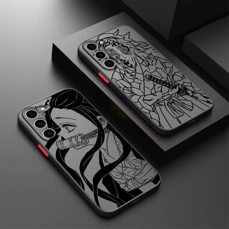 

D-Demon S-Slayer Cartoon Anime Frosted Translucent For Samsung A53 A52 A33 A32 A51 A71 A21S A13 A73 A50 A22 A12 5G Soft