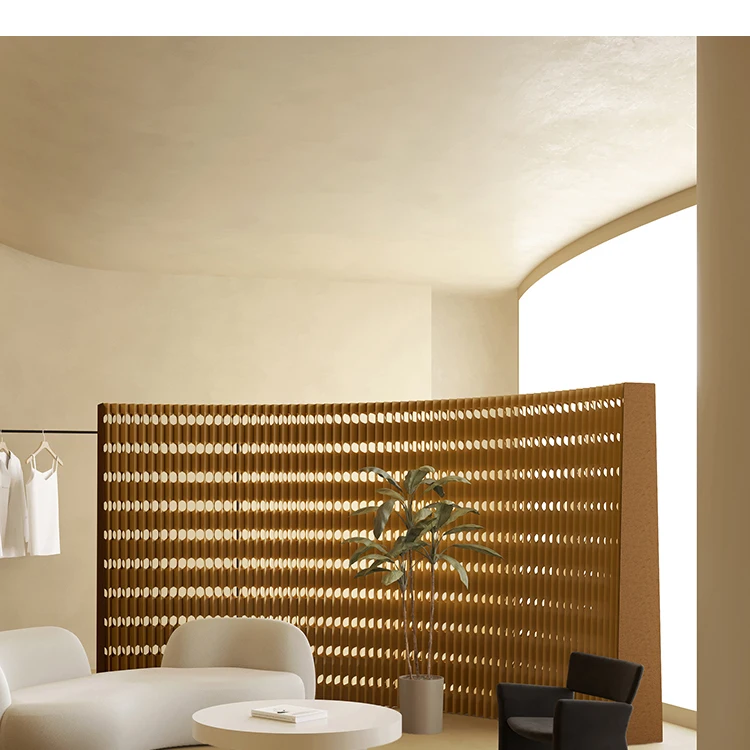 Office screen high partition wall folding push-pull mobile light hole organ paper wall commercial