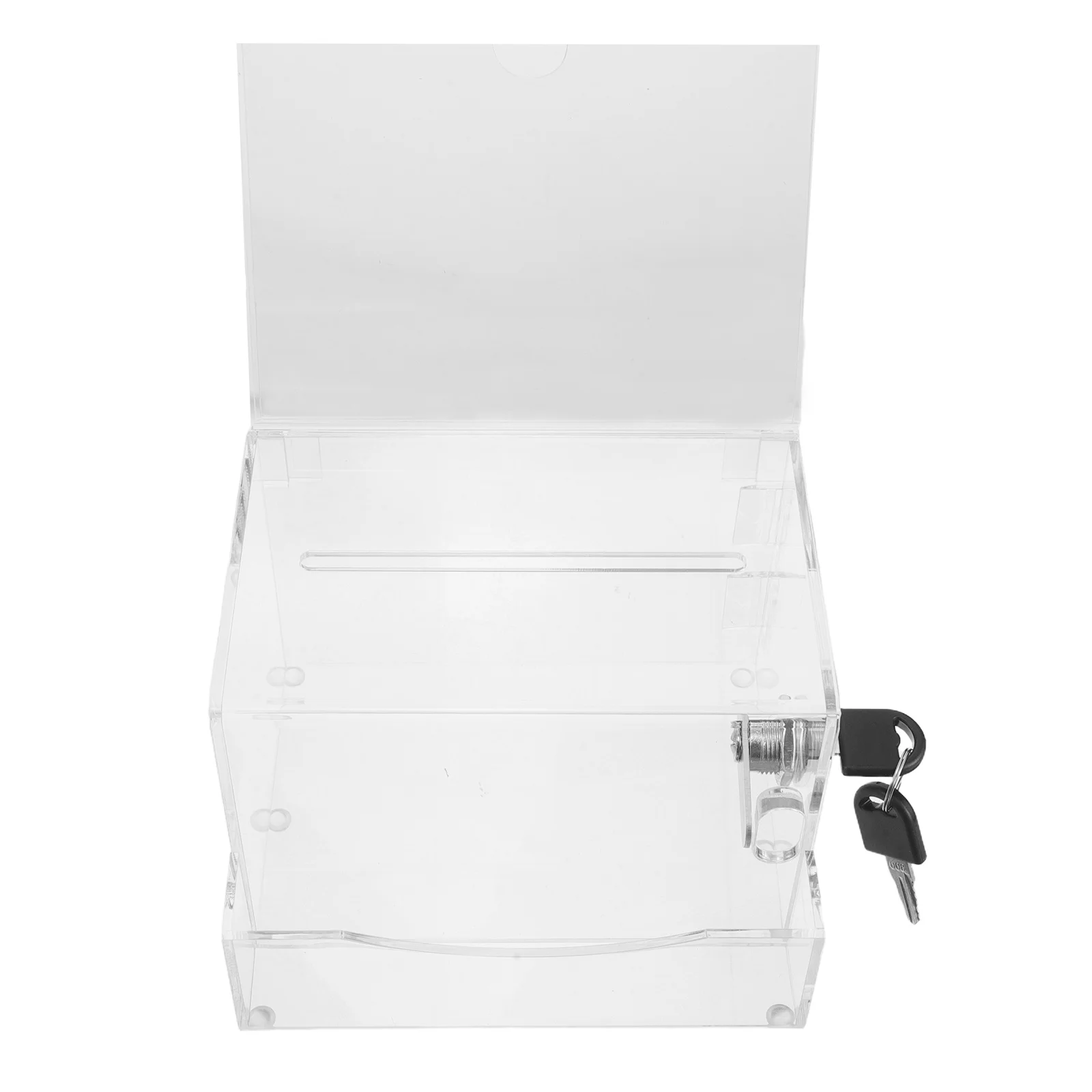 Acrylic Lock Box Clear Donation Tip Jar Ballot Suggestion Case Fundraising Voting Raffle Restaurant Money Box Raffle Jar