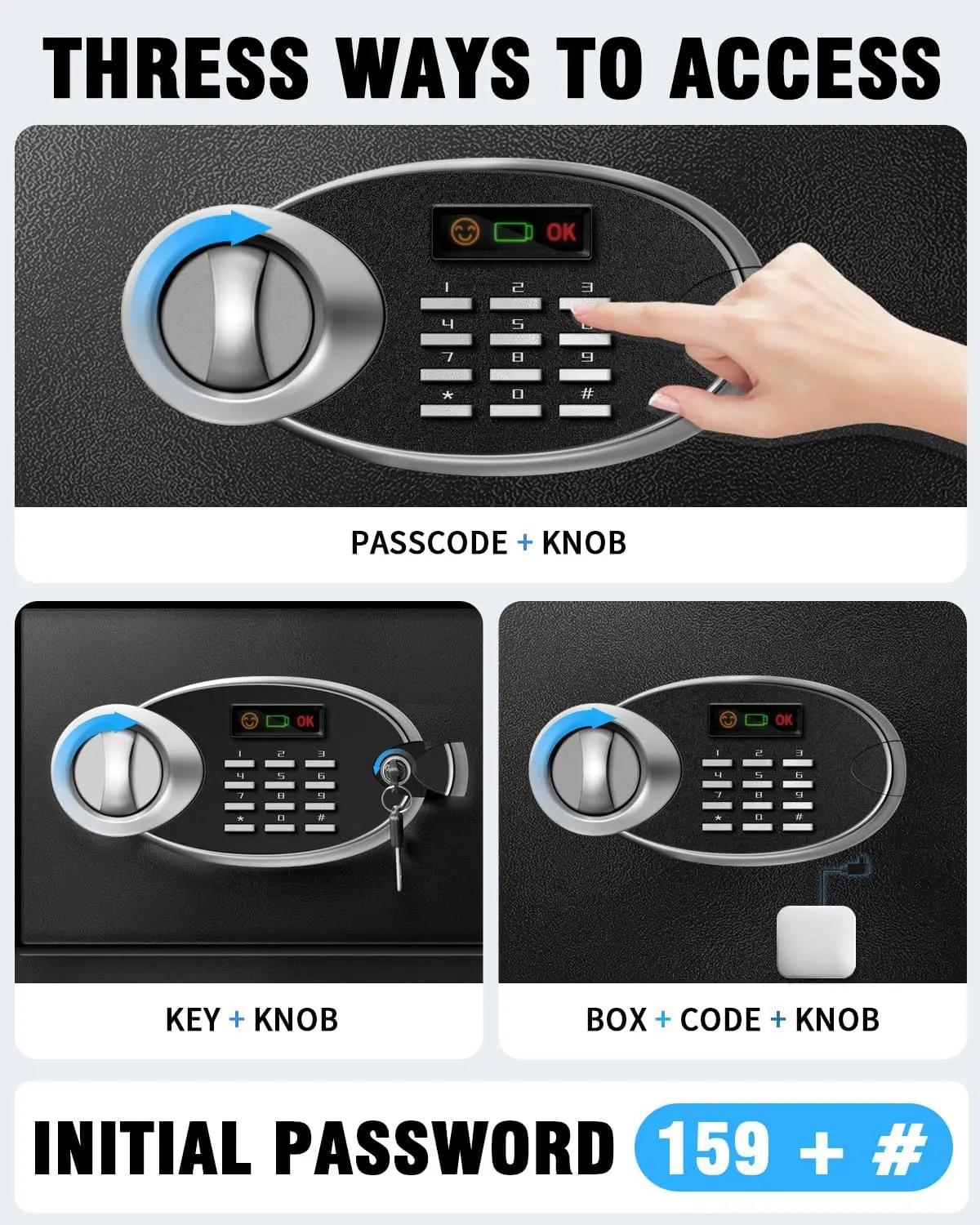 1.8 Cu Ft Fireproof Waterproof Safe Box with Digital Keypad, Anti-Theft Alarm for Valuables and Documents