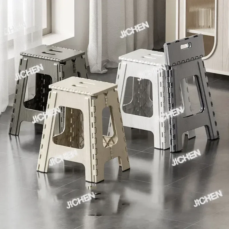 

ZQT Stool Plastic Folding Chair Thickened Household High Spare Sturdy Adult Bathroom Bath Bar Shower Stool Portable Home Furnitu