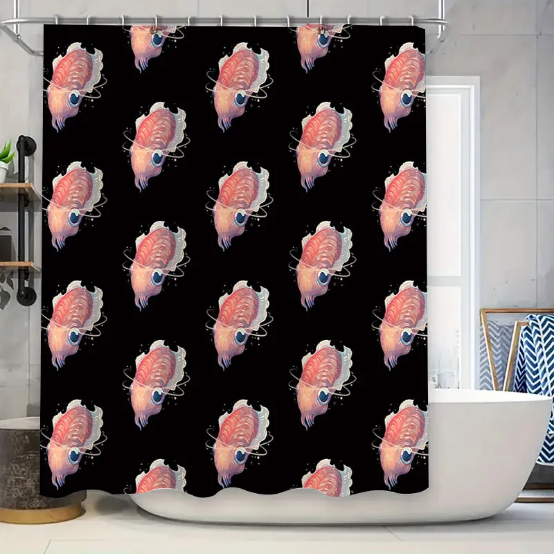 

Cute Shrimp Shower Curtain Anime Seafood Bathroom Decor Waterproof Fabric Washable Liner Home Decoration Wall Hanging Tapestry