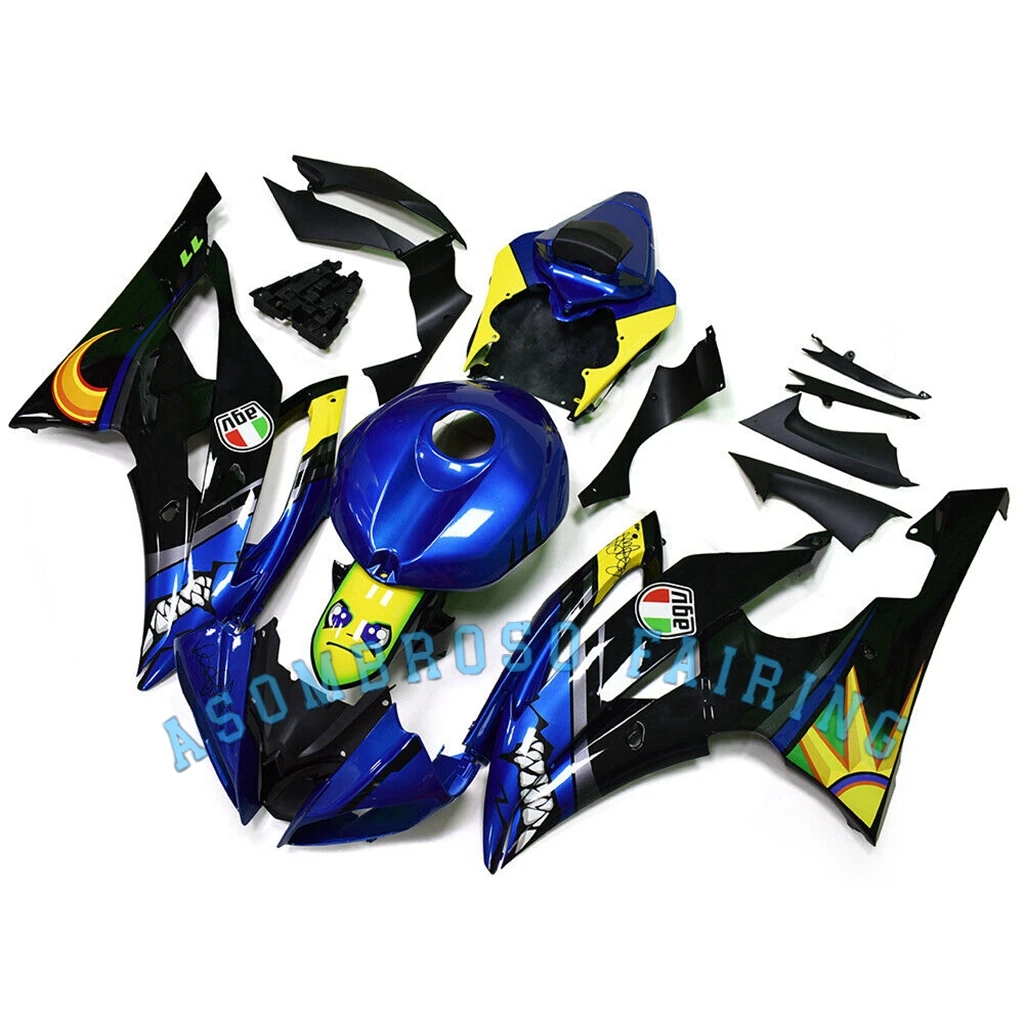 Prime Chinese Motorcycle Fairing Kits for Yamaha YZF600 YZFR6 2006 2007 YZF-R6 06 07 600CC Bodywork Set Free Custom Blue Shark image 3