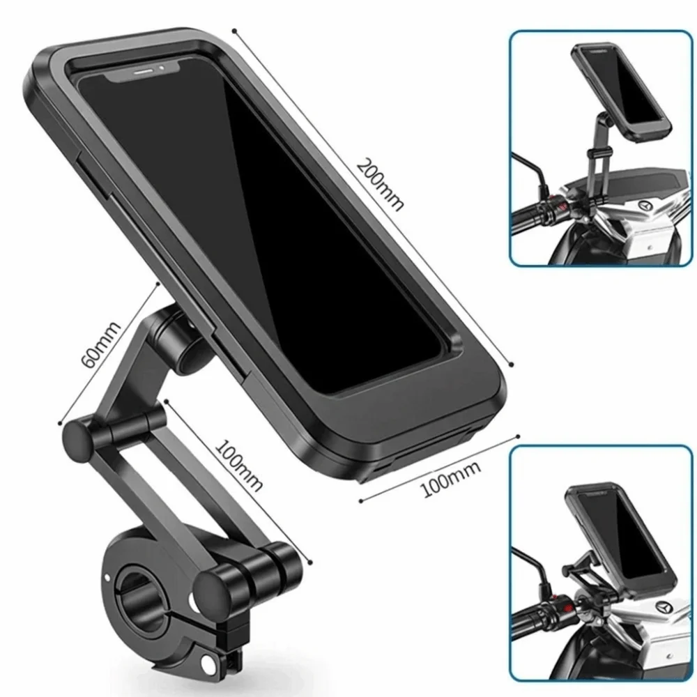 

Anti-shake Motorcycle Phone Holder 360° Swivel Waterproof Rearview Mirror Bracket Universal Adjustable Bicycle Phone Stand MTB