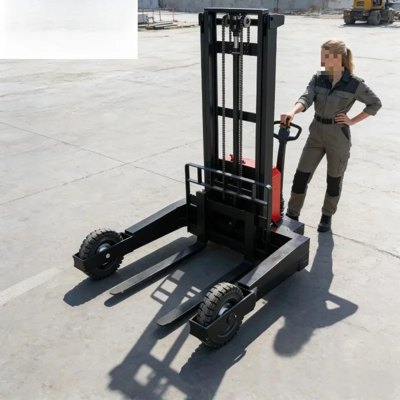 1.5 tons outdoor off-road electric stacker station ride-on lift truck load hydraulic forklift lift