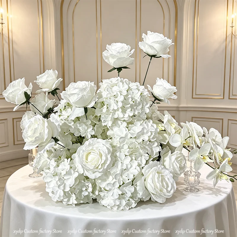 30/40/50/60/70CM Weiße Rose Hortensie Orchidee Tischdekoration Blumenball Arrangement Hochzeits-Hintergrund-Dekor Event-Party-Requisiten – Detail 4