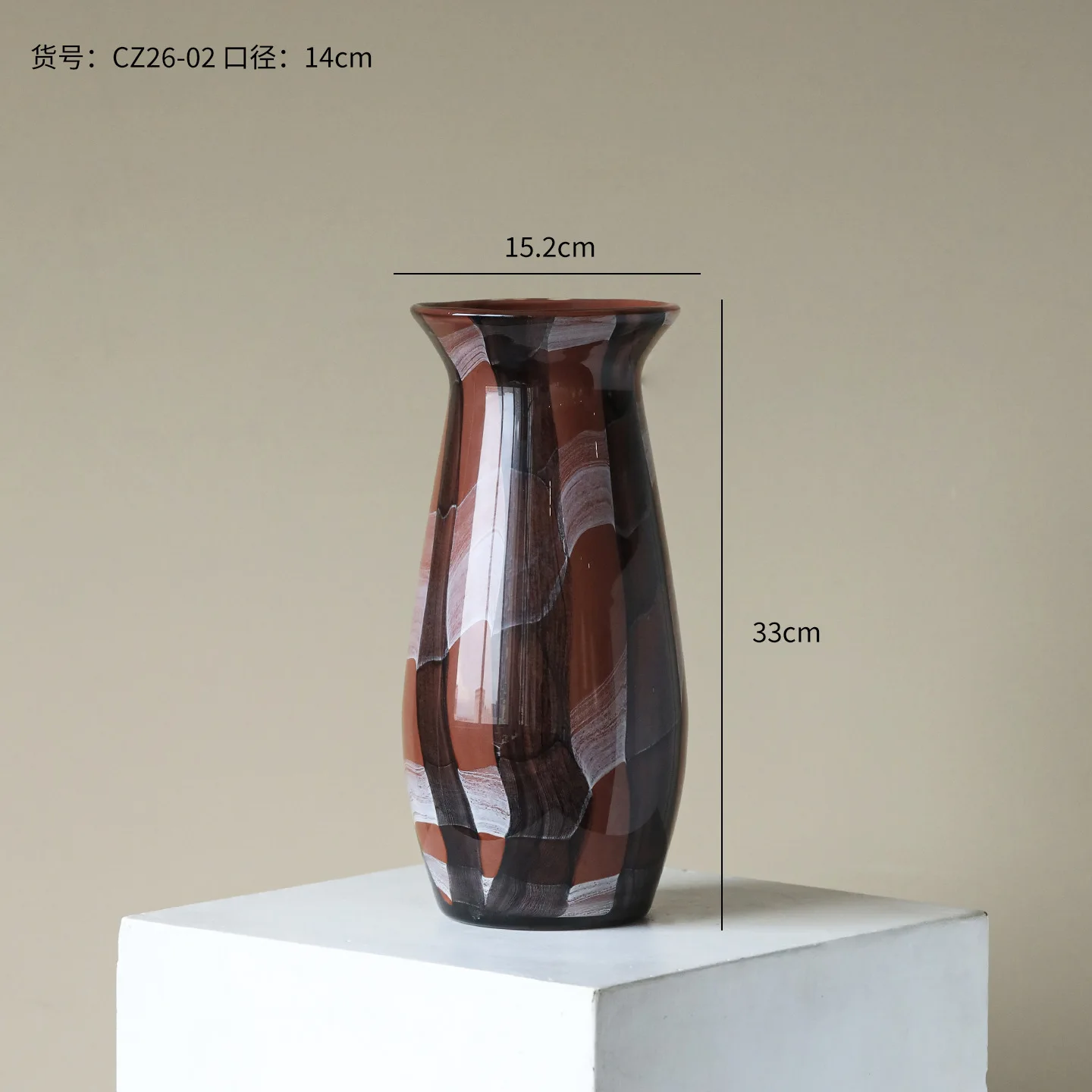 Vase IN ANCIENT STYLE SENIOR sense STRIPE glass VASE PORCH TABLE simple ART high appearance LEVEL