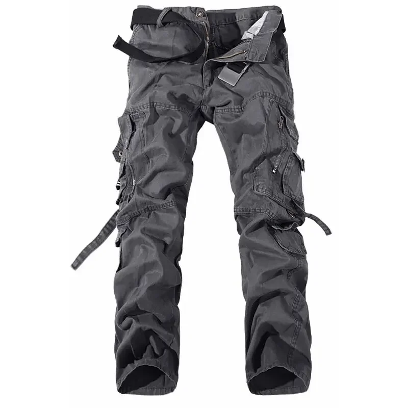 Tactical pants men‘s Multi-pocket washed overalls men loose cotton pants male cargo pants for male casual trousers