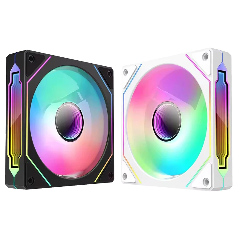 ICE Whale Prism 4 PRO 12V 4PIN PWM 컴퓨터 케이스 팬 800-1800RPM 5V 3PIN ARGB 120mm 자동 냉각 팬