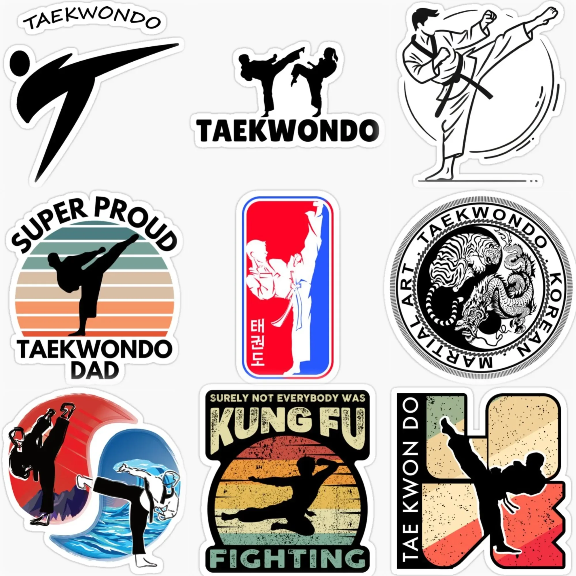 

Taekwondo Combat Creative PVC Car Stickers Accessories Bicycle Off-road Helmet Window Wall Decal Customizable Size