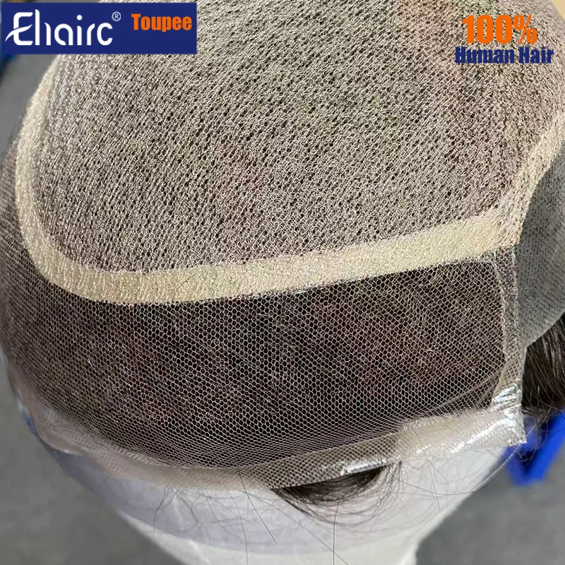 

Мужская система для восстановления волос: швейцарская кружевная основа из шелка, естественная линия роста волос, мужской парик-система, имитирующая натуральный вид кожи головы