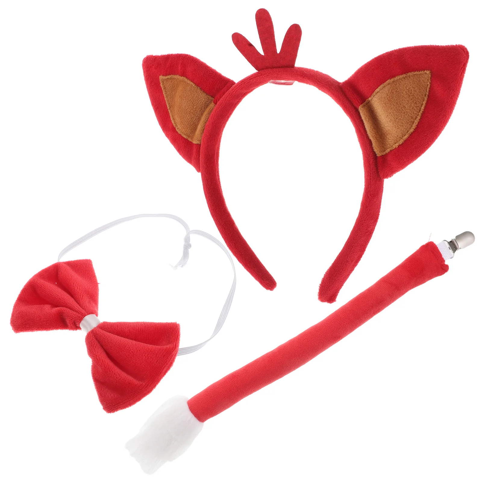 1 set di fasce per capelli con volpe e orecchie di animali, morbidi e confortevoli per il gioco di vestire le bomboniere in costume di Halloween