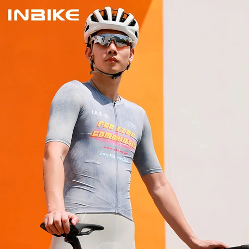 INBIKE-Camiseta de ciclismo profesional para hombre, ropa ligera de manga corta para bicicleta de carretera, ropa de ciclismo elástica, Maillot de ciclismo