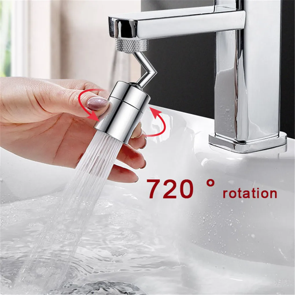 720 degrees Rotating Water Tap Kitchen Laundry Room Adjustable Splash Proof Metal Water Faucet Type 1