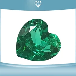 Top Lab Grown Colombia Emerald Heart Shape Green Gemstone for Diy Charms Jewelry Earrings Making Material with AGL Certificate