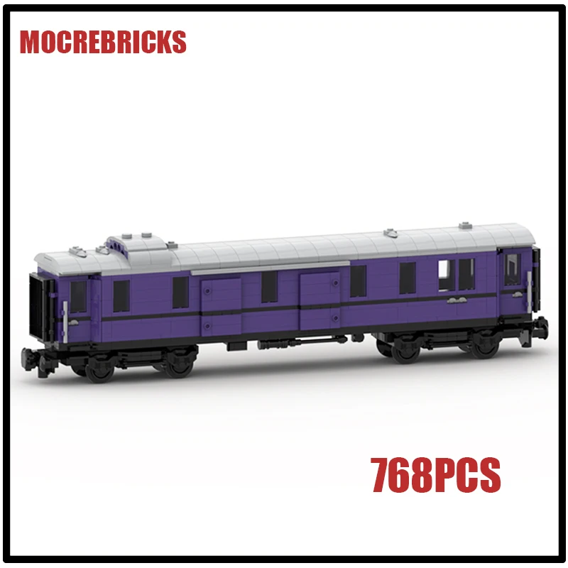 City Passenger Freight Vehicle Model Historical Rheingold Railway Trains MOC Bricks Carriage Assembly Building Blocks Kid's Toys