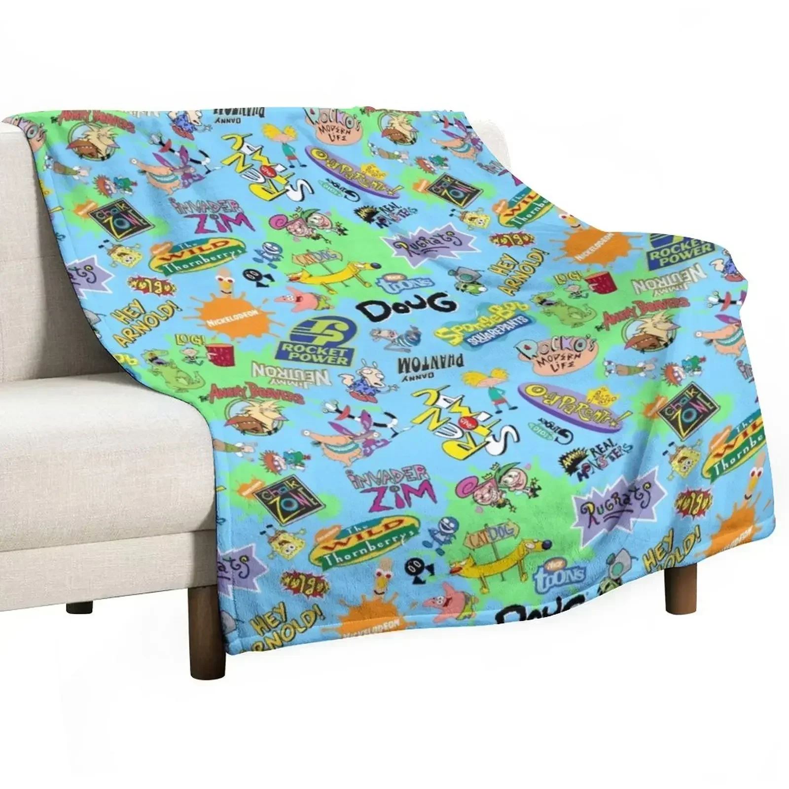 

Nicktoons Hawaiian Print-a-Palooza! Throw Blanket Summer Beddings Luxury Throw Multi-Purpose Hairy Blankets