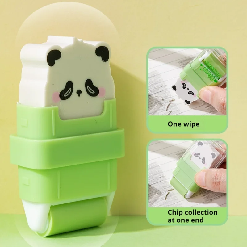 

Iigen Stationery Kun Panda Style Roller Eraser Pupil Debris Roller Cleaning Device Eraser Creative Stationery Student Gifts