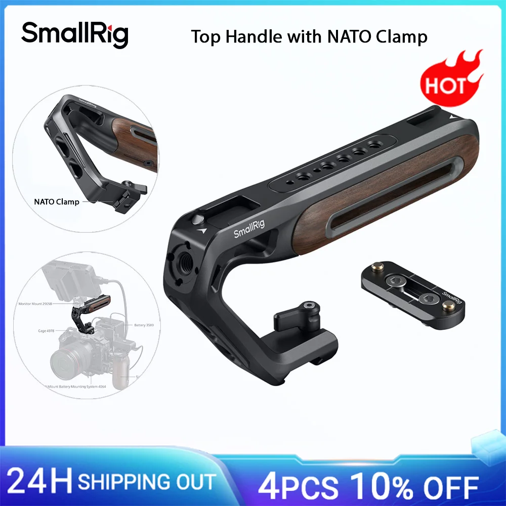 SmallRig NATO Top Handle with NATO Clamp for Sony for Canon for Nikon Camera Cage, HandGrip for Shoot Up To 15kg / 33.1lb -5251