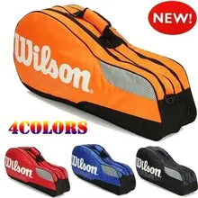 Wilson grande capacidade ao ar livre à prova dwaterproof água badminton raquete de tênis saco de golfe colocar tênis equipamentos esportivos ombro saco esportivo