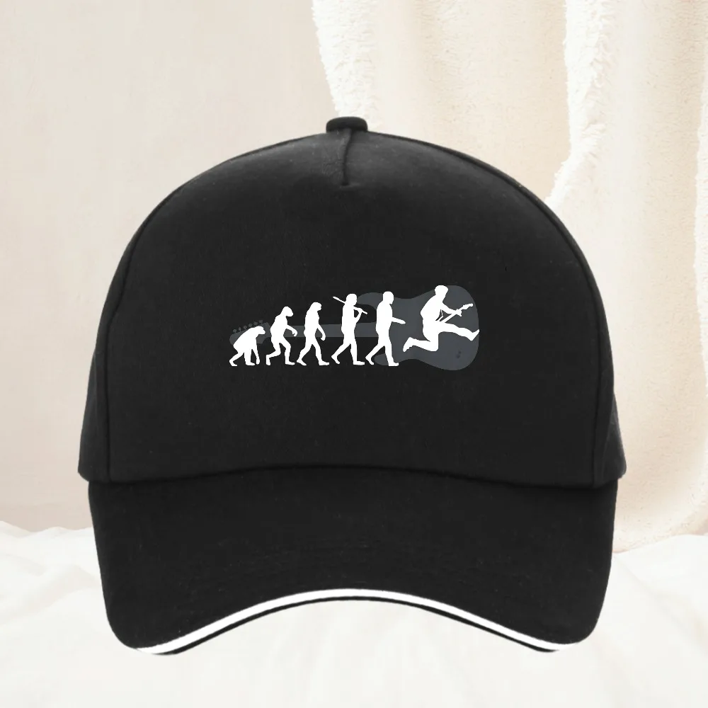 Guitar Evolution Musician Jumps Rock Electric Bass Player Graphic hat outdoor man  Adjustable sports casual baseball cap