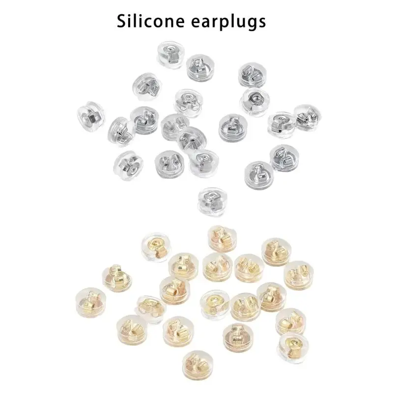 J78F 20PCS Slip Resistant Earring Backs Silver Secure Fit Loss Proof Backings Earring Fasteners Suitable for Studs Earrings