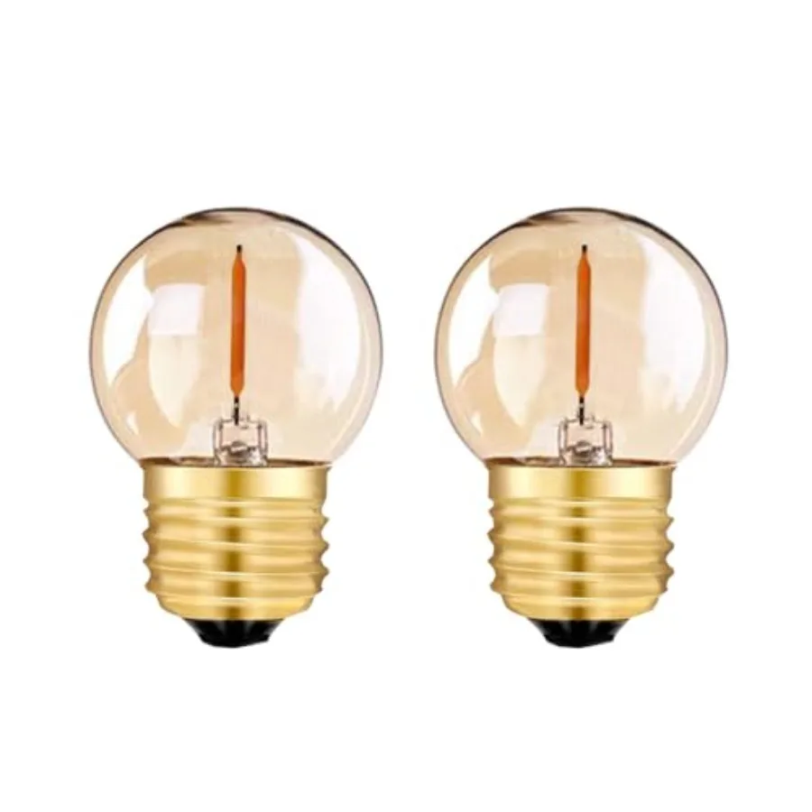 

G40 G12.5 Led Filament Mini Globe Light Bulbs 0.5W Equivalent to 5 Watt Incandescent Low Watts Led Bulb E26 Base 2200K Edison B