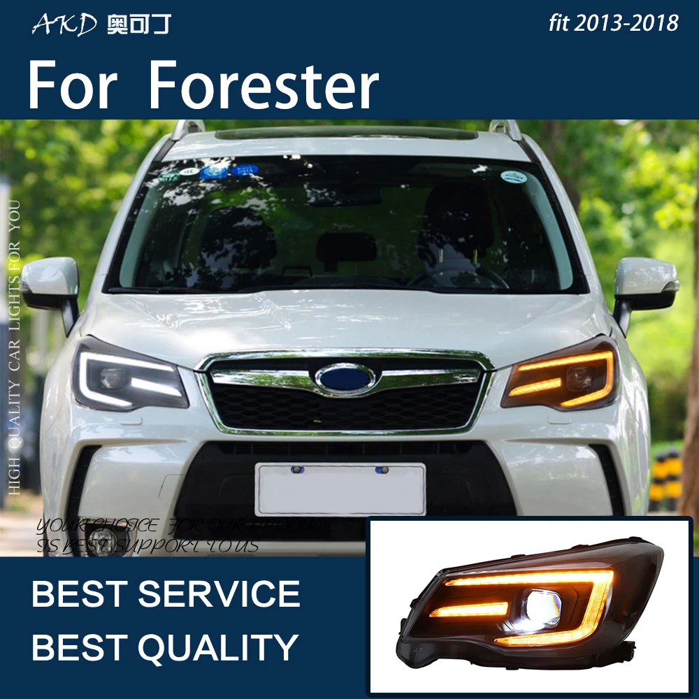 أضواء السيارة ل فورستر 2013-2018 LED مجموعة المصابيح الأمامية للسيارات ترقية مصباح ديناميكي العارض عدسة أدوات اكسسوارات تجميل