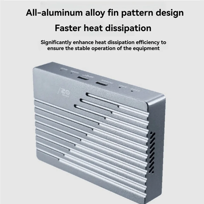 ABSQ-صندوق القرص الصلب الخارجي لـ Dual Bay Nvme SSD الضميمة M.2 2280 Nvme حافظة القرص الصلب 20Gbps USB3.2 Gen2 Type-C US PLU