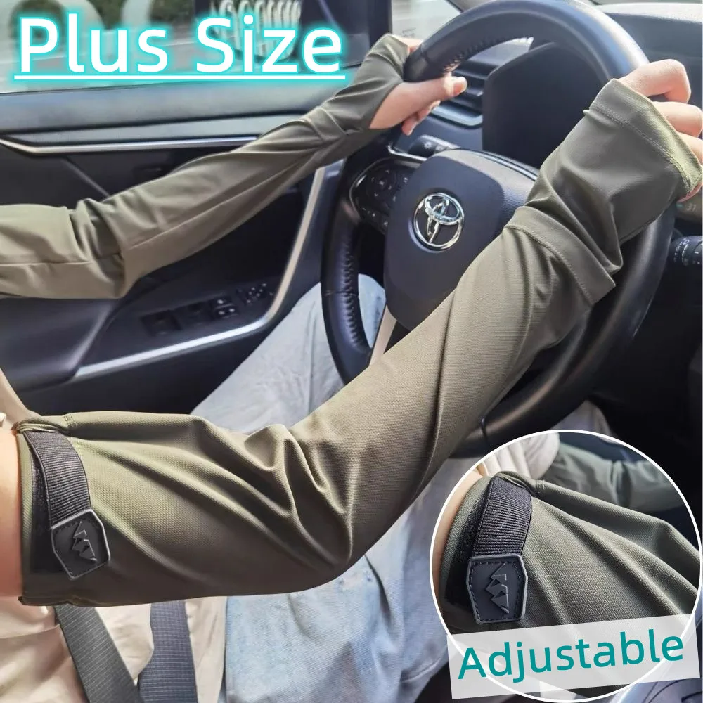 

UPF50+ Cooling Arm Sleeves Outdoor Cycling Driving Sun Protective Breathable Arm Covers With Watch Hole UV Protection Fingerless