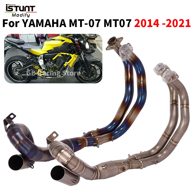 

For Yamaha Mt 07 Mt-07 Fz 07 Xsr 700 2014 - 2021 Motorcycle Exhaust System Escape Moto Titanium Alloy Exhaust Pipe for Motorbike