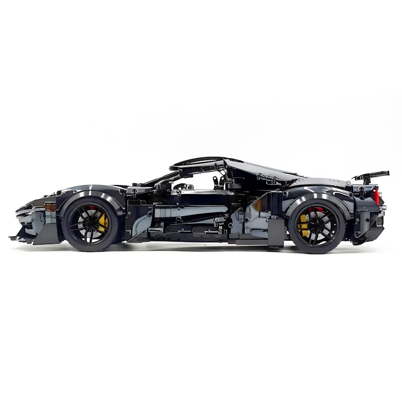 MOC-décennie s de construction de modèle de super voiture de sport pour enfants, placage noir technique, hypercar, jouet de puzzle en briques, cadeaux de Noël, T5042D, 1:8