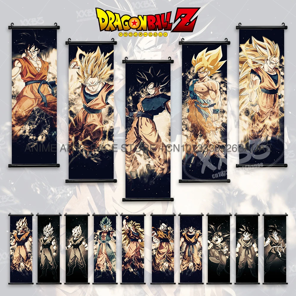 

Dragon Ball Hanging Paintings Home Decor Vegeta Canvas Scrolls Picture Wall Art Printed Anime Poster Gohan Artwork Computer Room