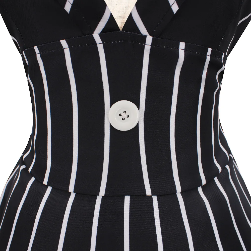Anime Jack Skellington Cosplay Costume Christmas Outfit Black Stripe Dress For Woman Halloween Party Fancy Demon Clothes