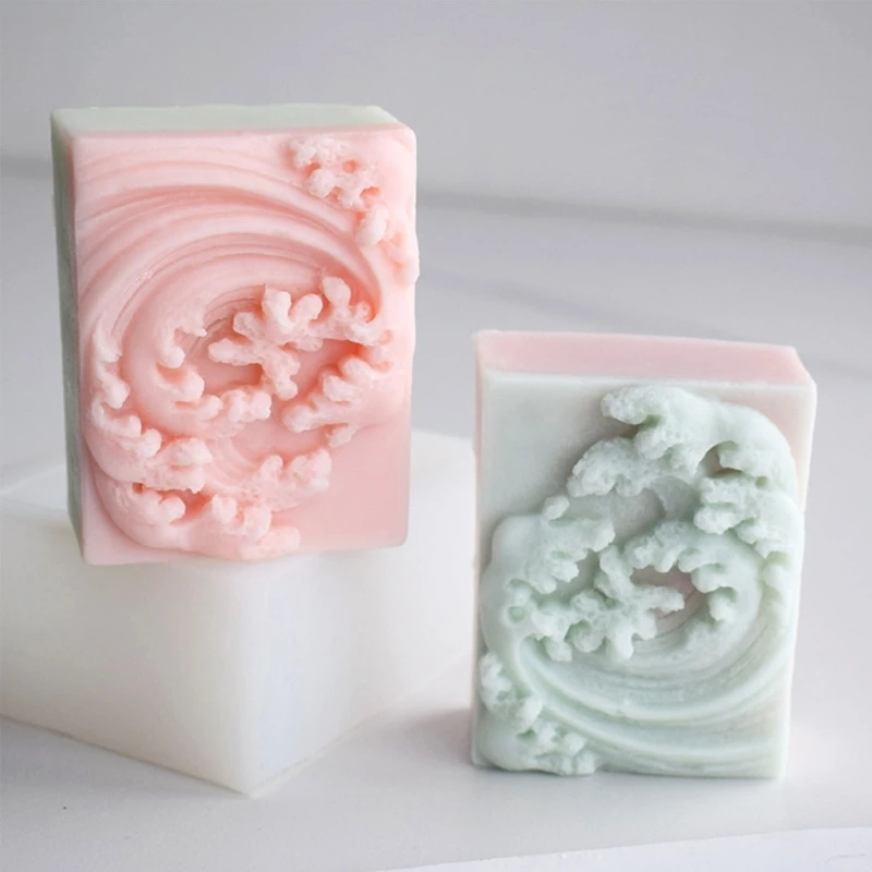 Beautiful Candle Mould Silicone Mold Lovely Sea-Wave Resin-Casting Mould Homemade-Home Wedding Candle Making Tool