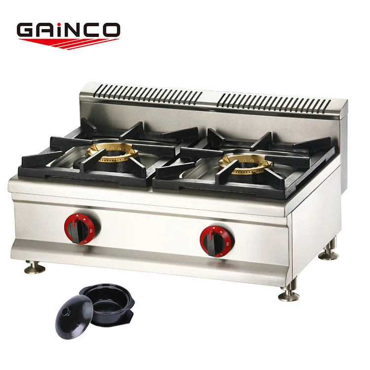 

Commercial propane tabletop 2 burner hotel gas stove cooktop