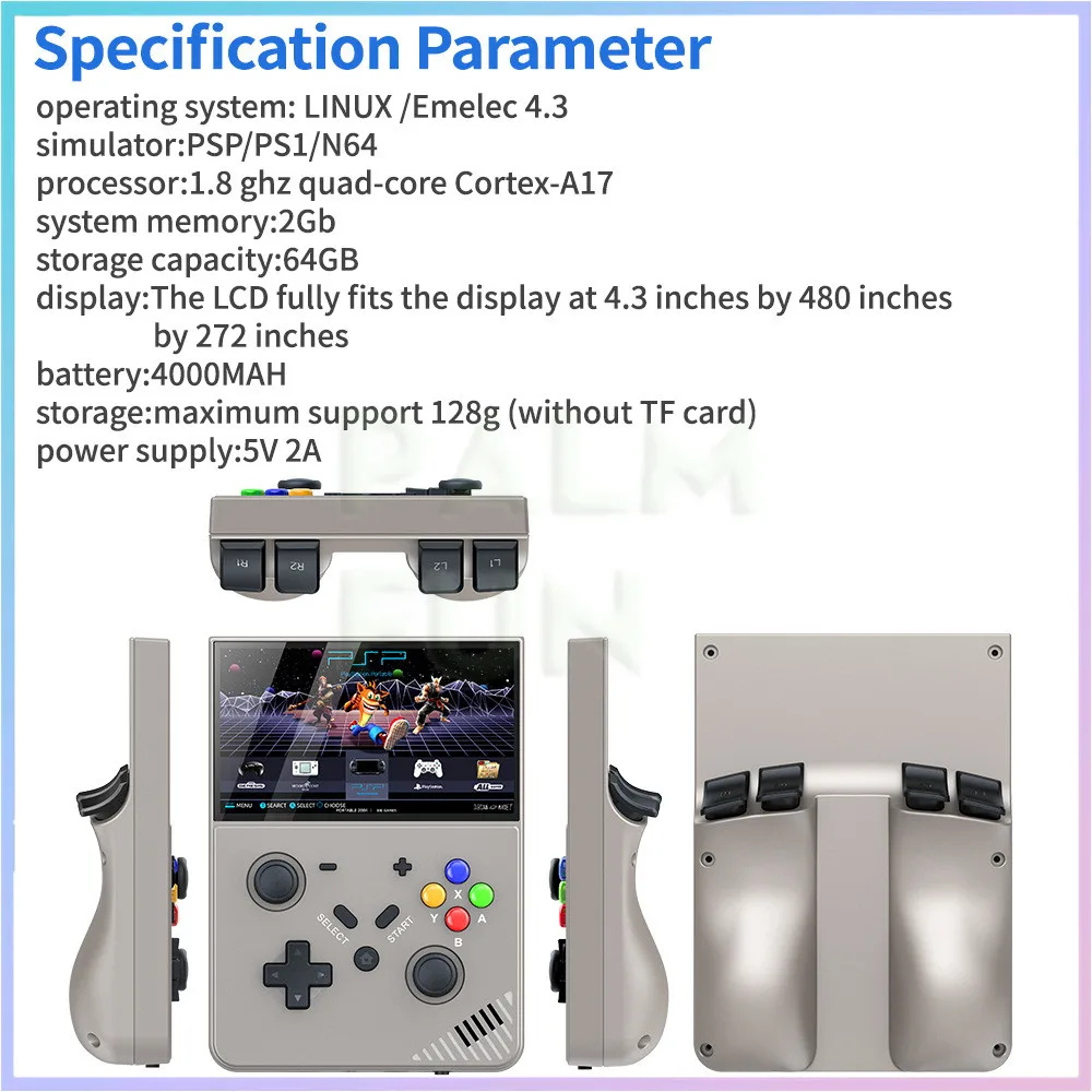 Imagem -03 - Pro Portable Handheld Game Console 4.3 Polegada 480x272 4k Screen Reprodutor de Vídeo Retro para Ps1 Psp 20000 Mais Jogos 25 Simuladores R43