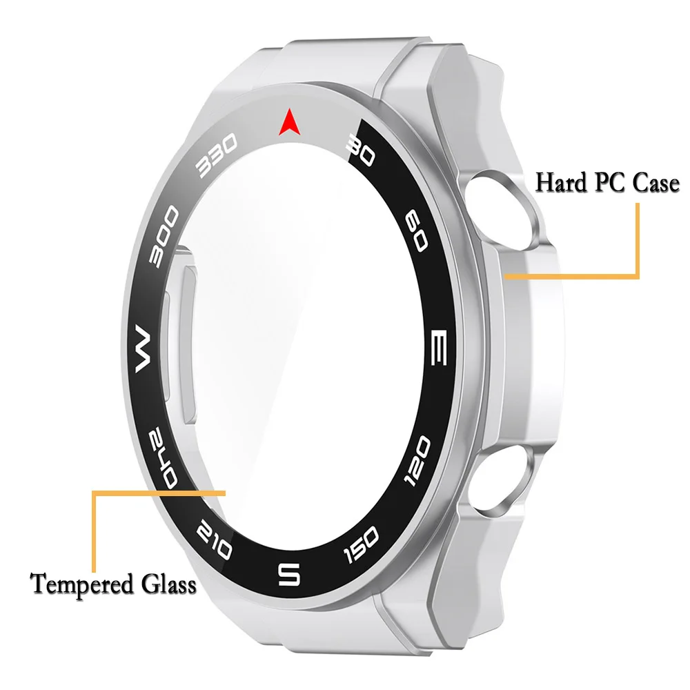For Huawei Watch Ultimate Shell 2-in-1 Protective Case With Screen Tempered Glass Protector Watch Protection Cover