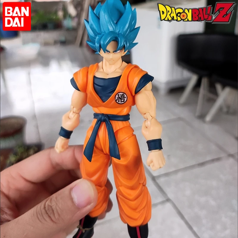 

Bandai Original Shfiguarts Dragon Ball Blue Hair Son Gokou Figure Super Saiyan Gokou Anime Pvc Action Figure Doll Collect Toys