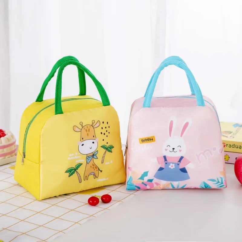 New Cartoon Lunch Bags for Children Student Portable Insulation Handbag Outdoor Picnic Storage Bags Lightweight Lunch Box حقائب